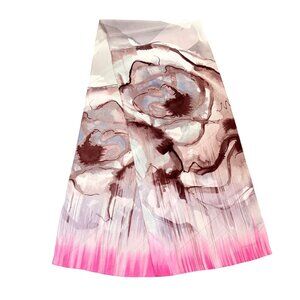 Cynthia Rowley Women's Wrap Scarf Silk Pink Ombre Abstract Floral Spring Summer